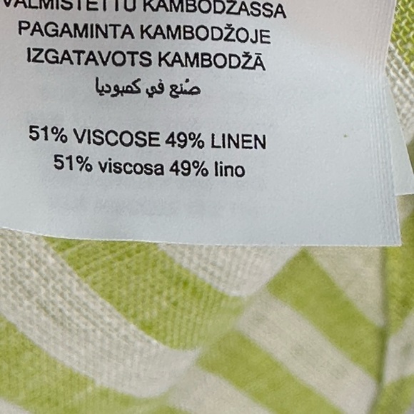 Michael Kors Long Sleeve Off The Shoulder Striped Blouse - Green White - size 2X - Picture 7 of 11